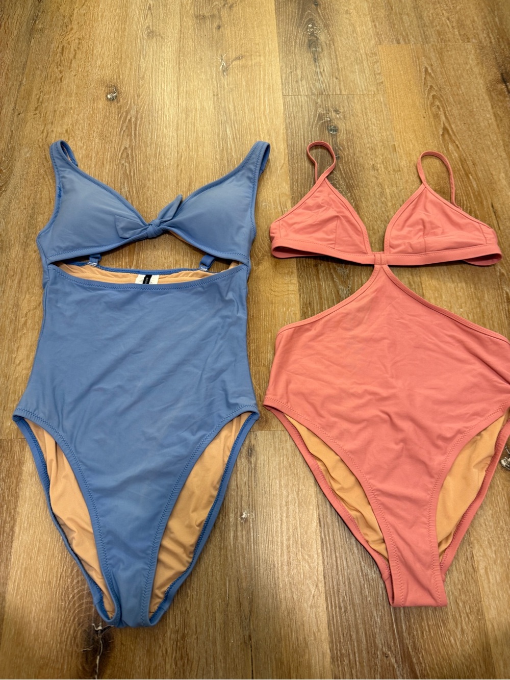 J. Crew One-Piece Swimsuits Blue and Pink Bathing Suits size 4 and 6.